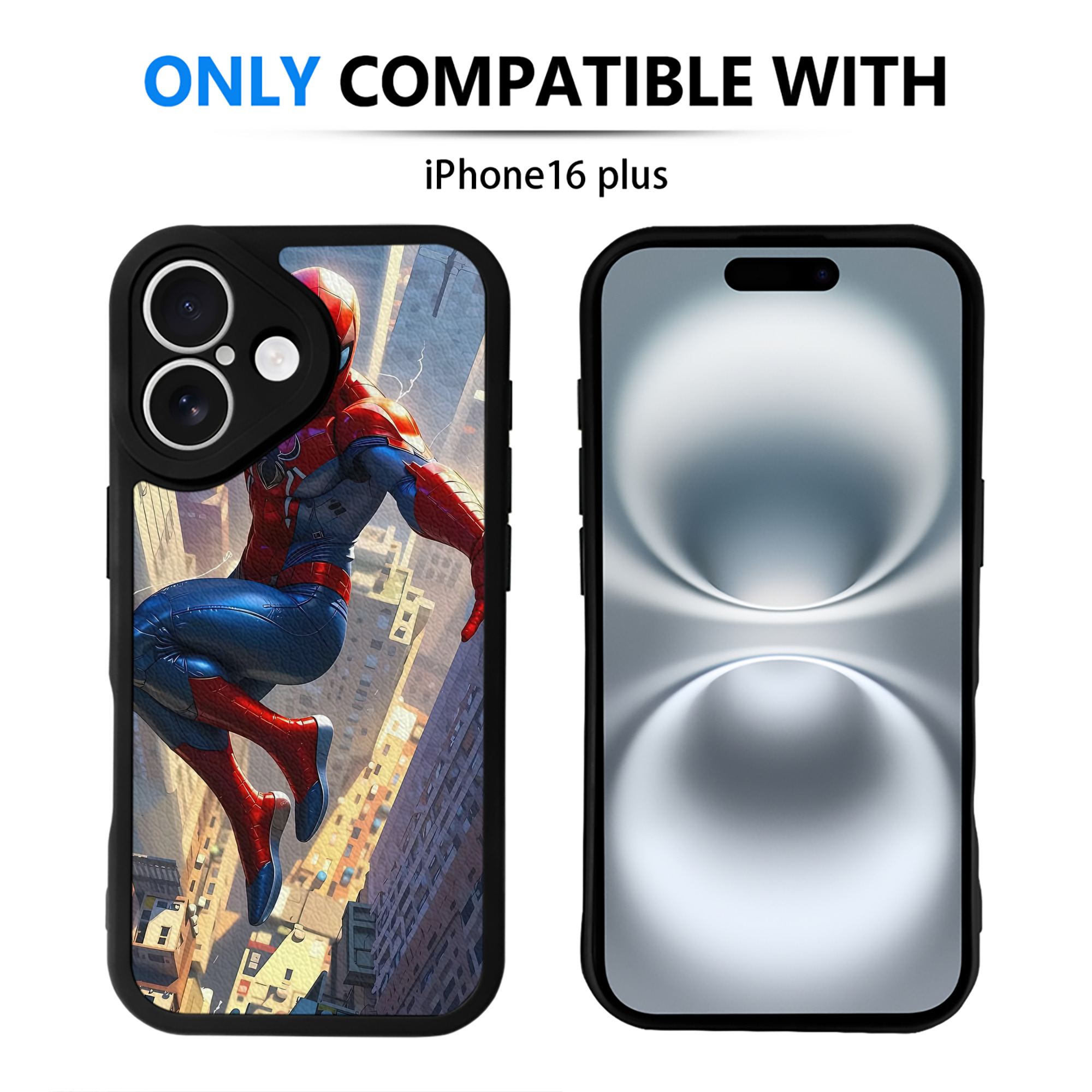 Spider Man スパイダーマン 【iPhone 16シリーズ対応】シリコンスマホケース（レザー調） 材質：シリコン
